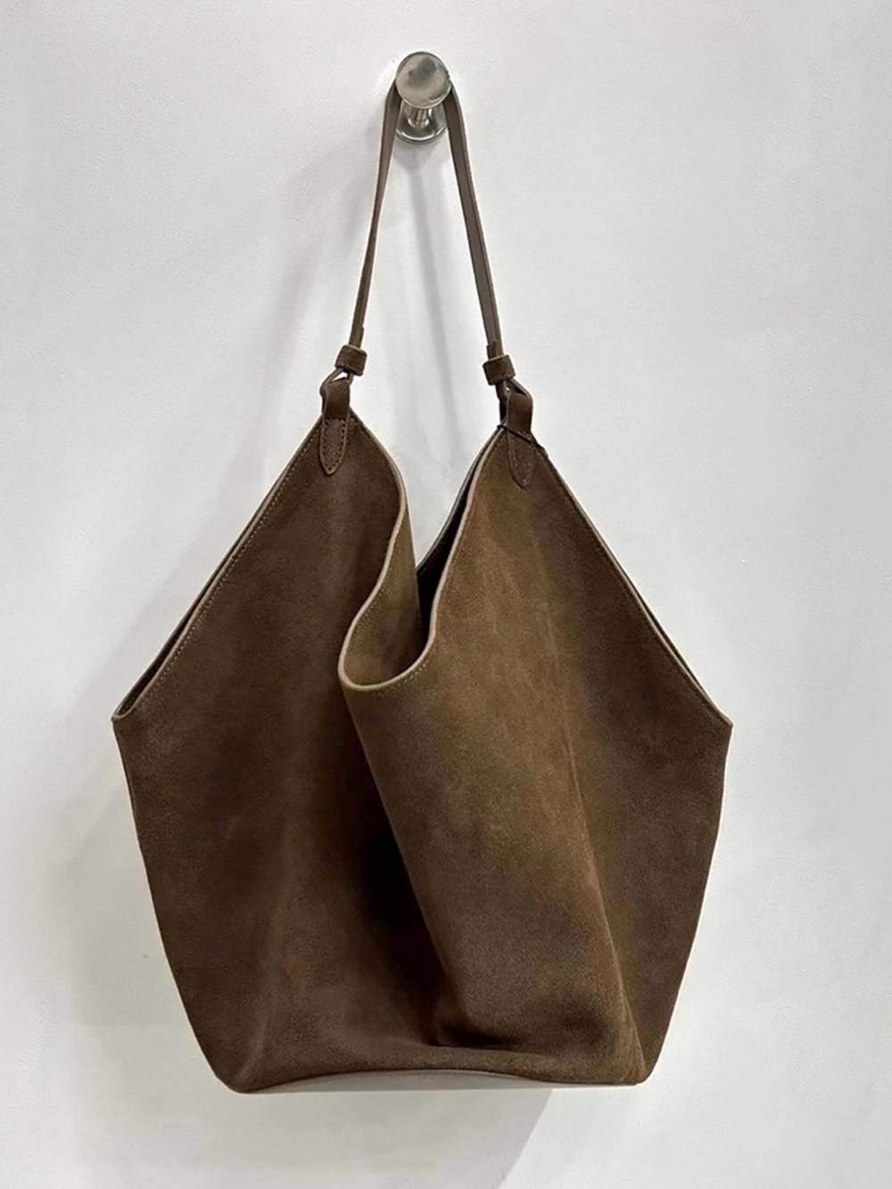 Everyday Brown Suede Shoulder Tote - Women Bags